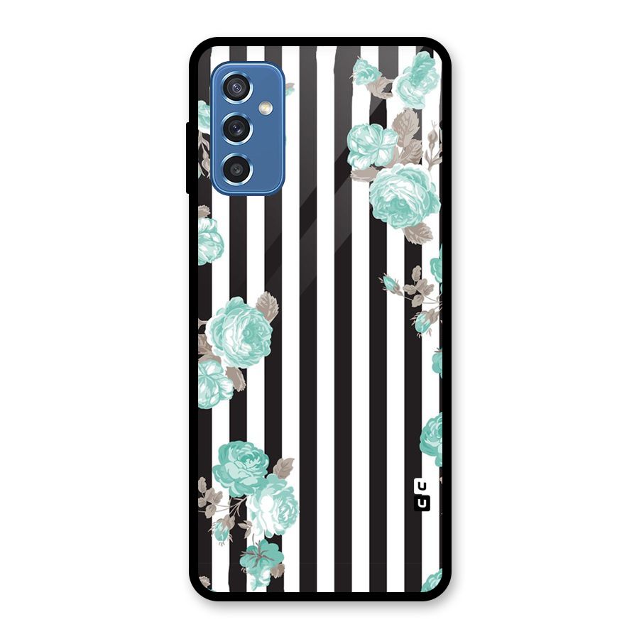 Stripes Bloom Glass Back Case for Galaxy M52 5G