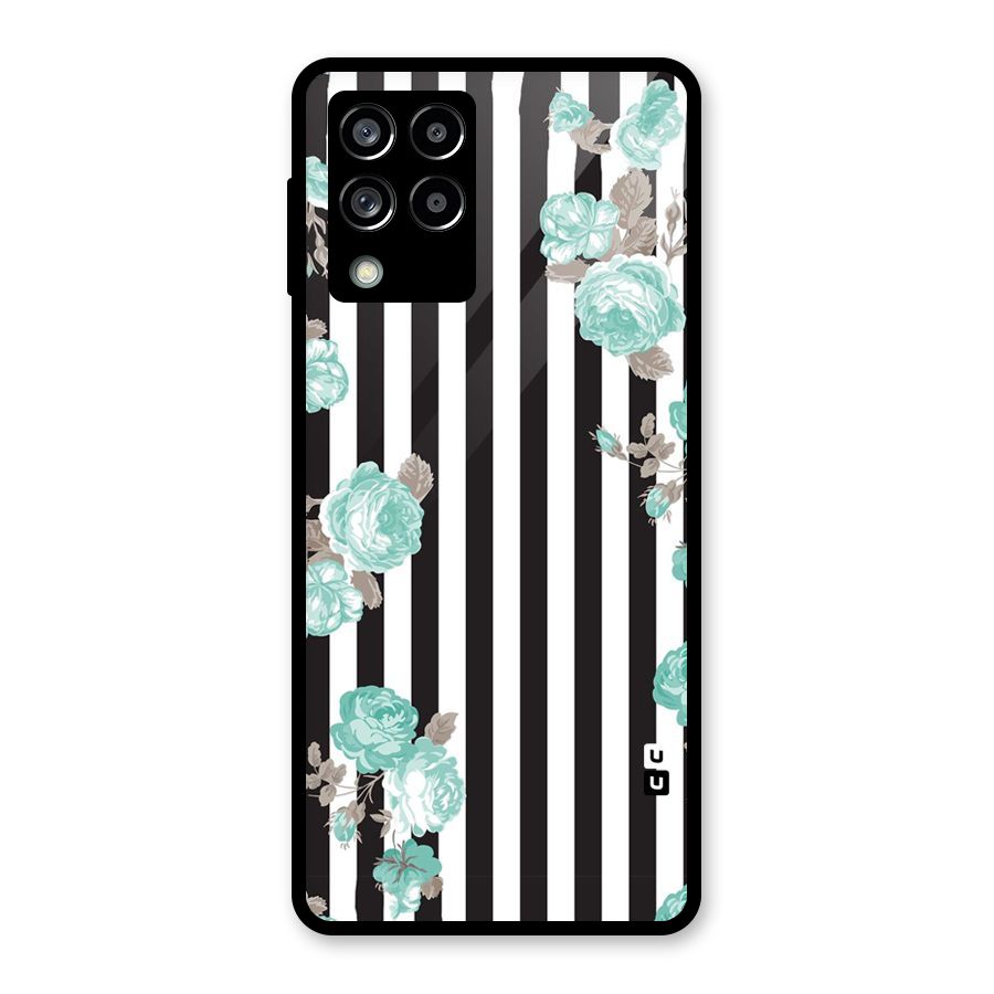 Stripes Bloom Glass Back Case for Galaxy M53 5G