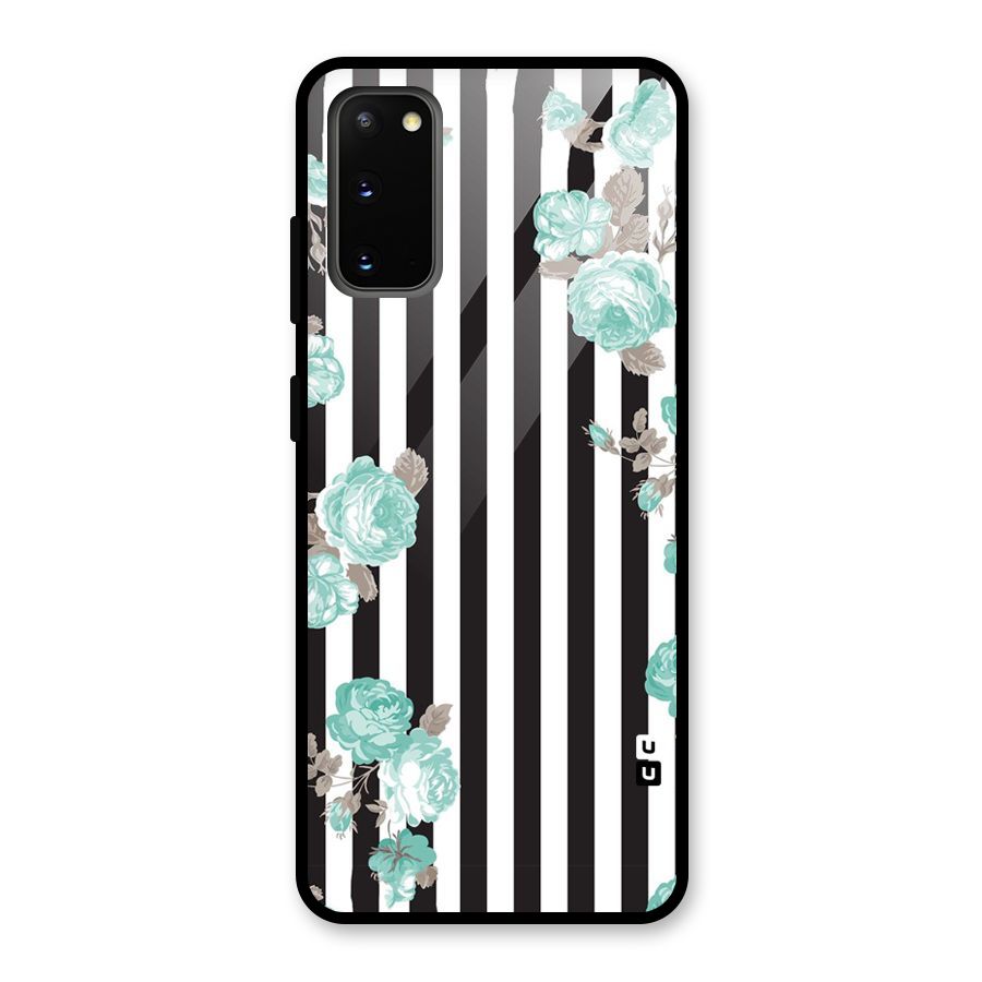 Stripes Bloom Glass Back Case for Galaxy S20