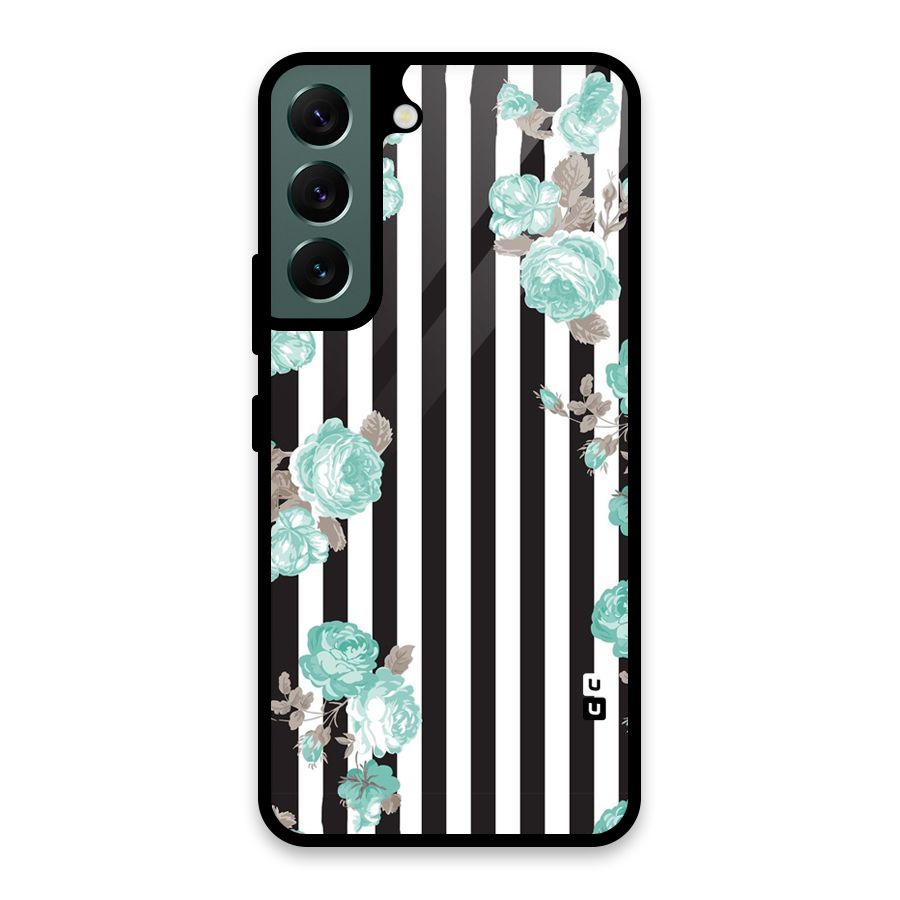 Stripes Bloom Glass Back Case for Galaxy S22 5G