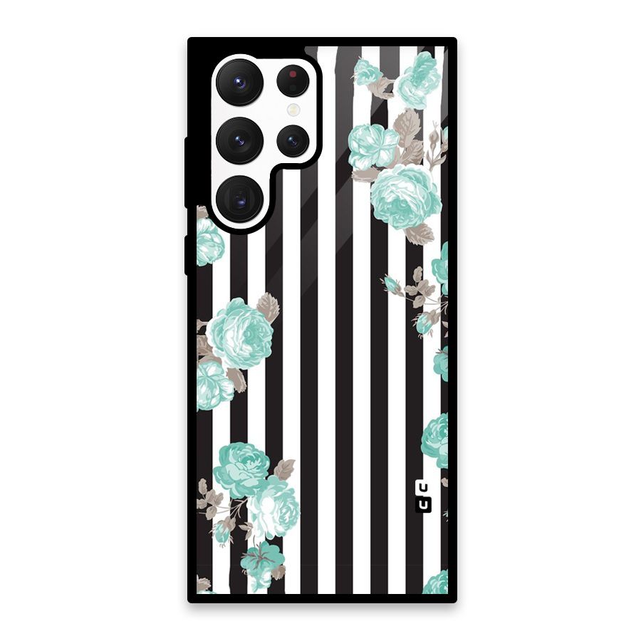 Stripes Bloom Glass Back Case for Galaxy S22 Ultra 5G