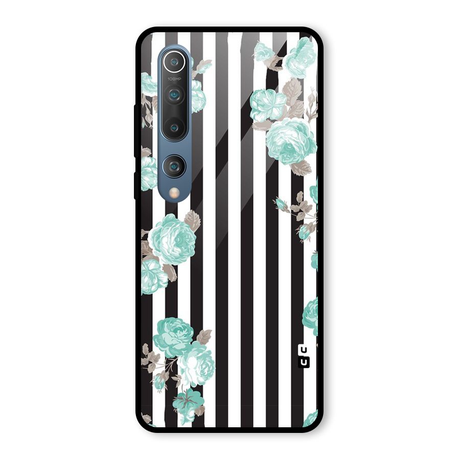 Stripes Bloom Glass Back Case for Mi 10