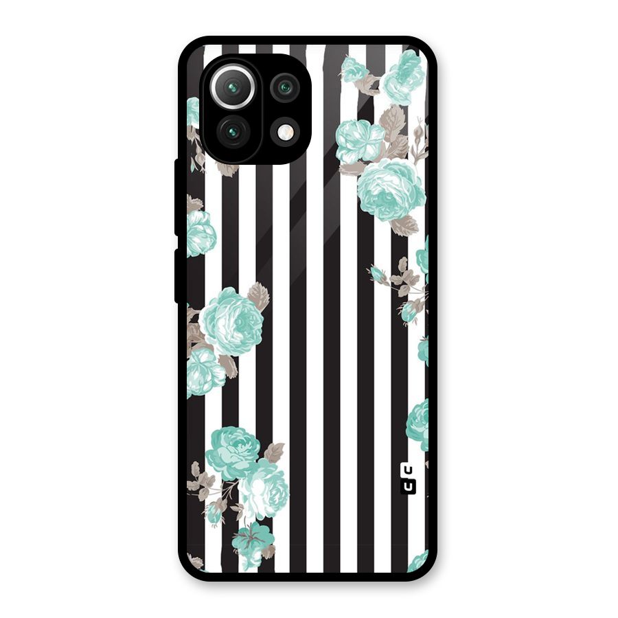 Stripes Bloom Glass Back Case for Mi 11 Lite