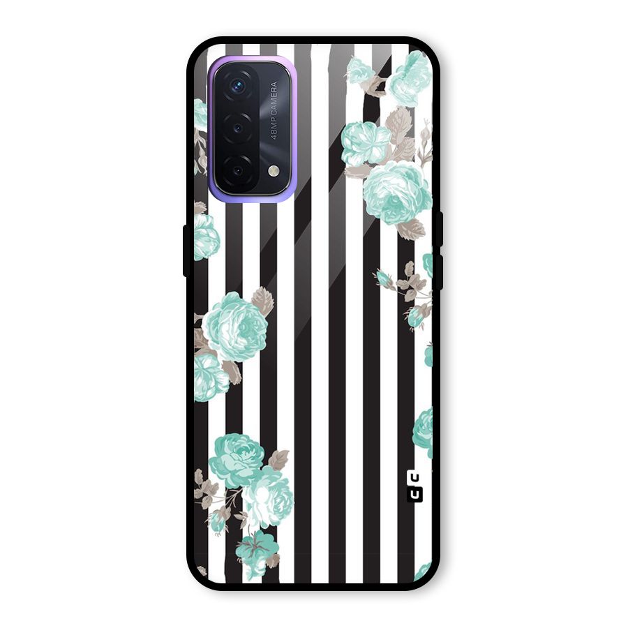 Stripes Bloom Glass Back Case for Oppo A74 5G