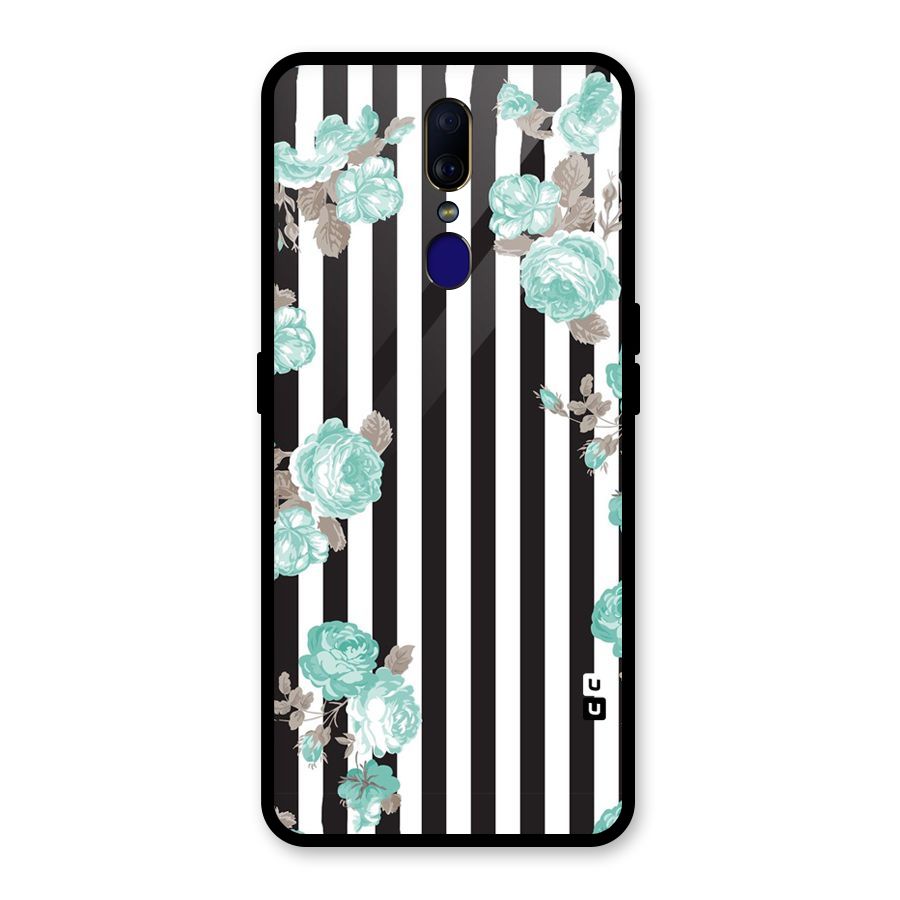 Stripes Bloom Glass Back Case for Oppo F11