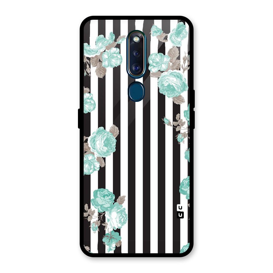 Stripes Bloom Glass Back Case for Oppo F11 Pro