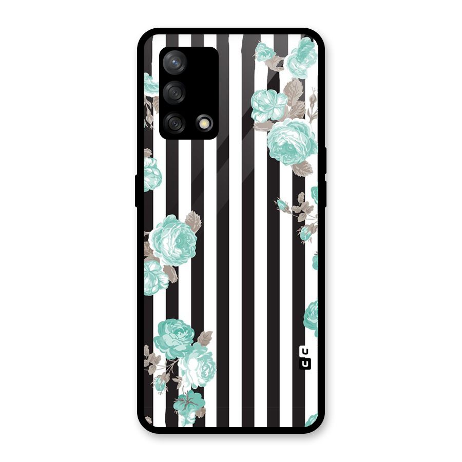 Stripes Bloom Glass Back Case for Oppo F19