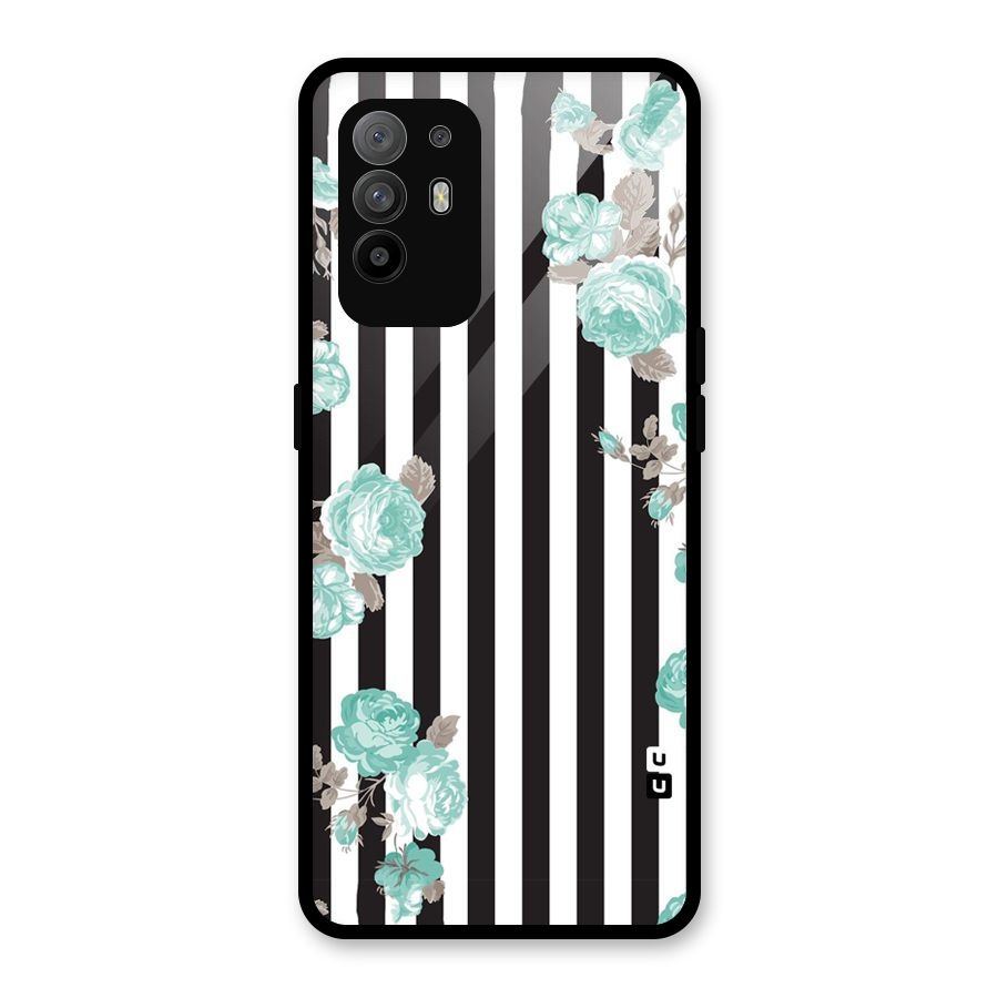 Stripes Bloom Glass Back Case for Oppo F19 Pro Plus 5G
