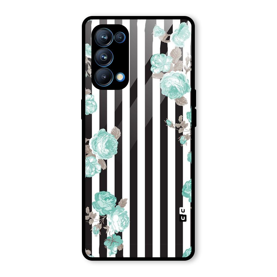Stripes Bloom Glass Back Case for Oppo Reno5 Pro 5G