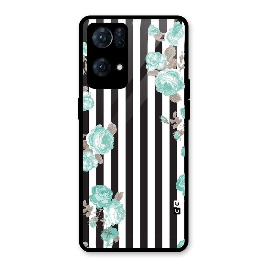 Stripes Bloom Glass Back Case for Oppo Reno7 Pro 5G