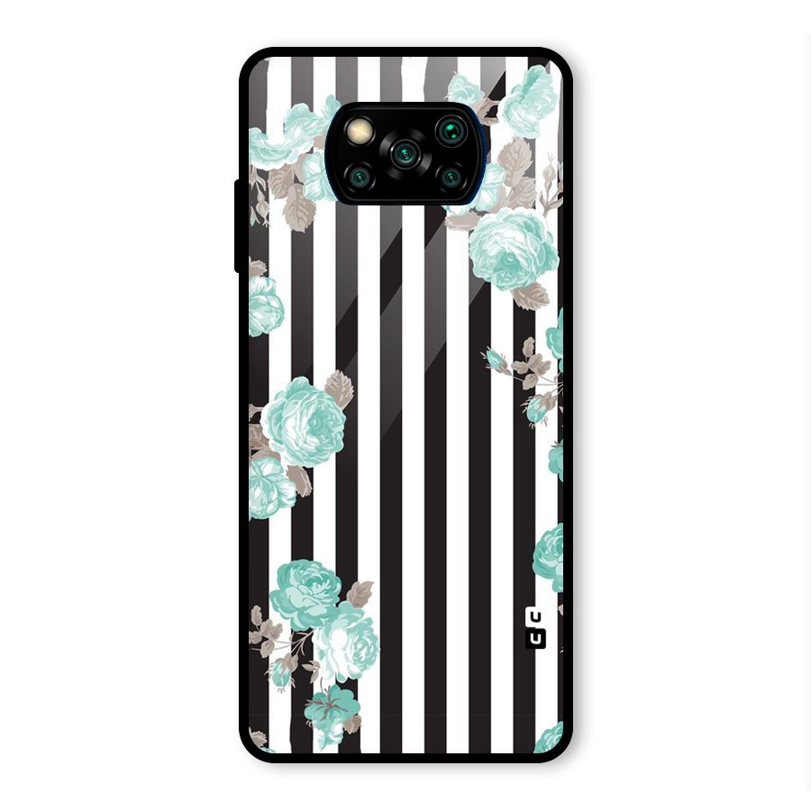 Stripes Bloom Glass Back Case for Poco X3 Pro