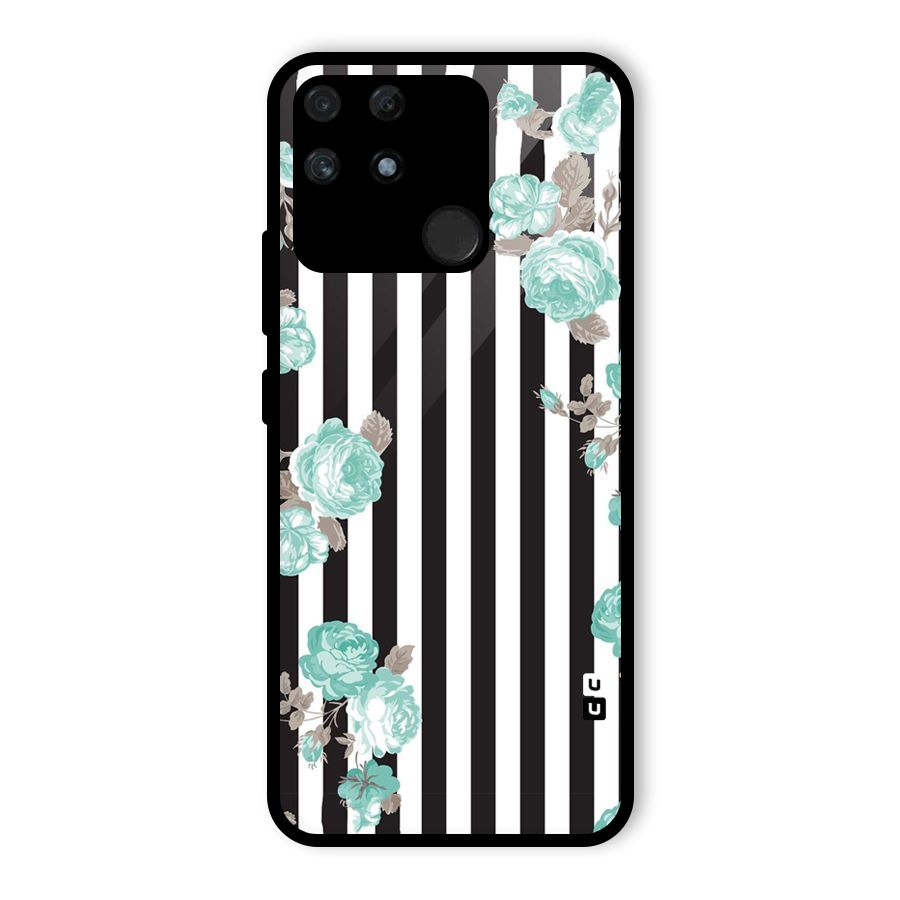 Stripes Bloom Glass Back Case for Realme Narzo 50A