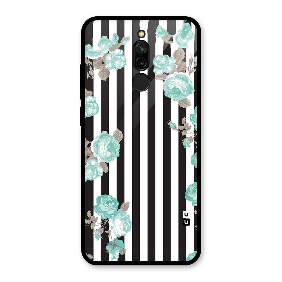 Stripes Bloom Glass Back Case for Redmi 8