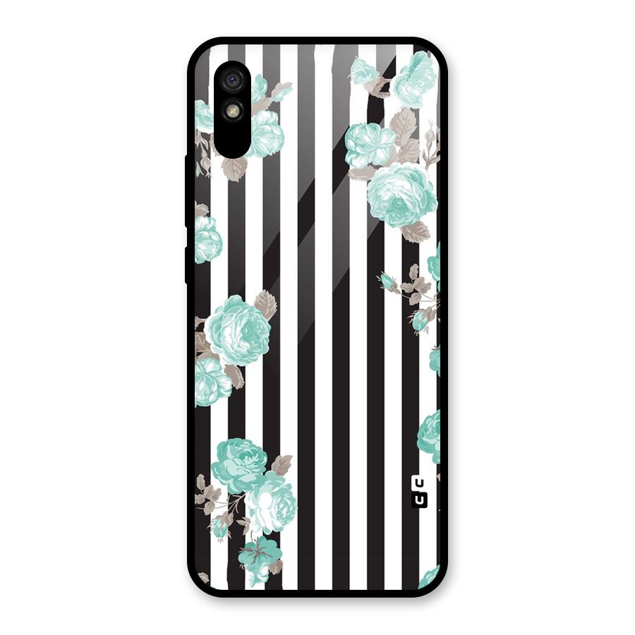 Stripes Bloom Glass Back Case for Redmi 9A