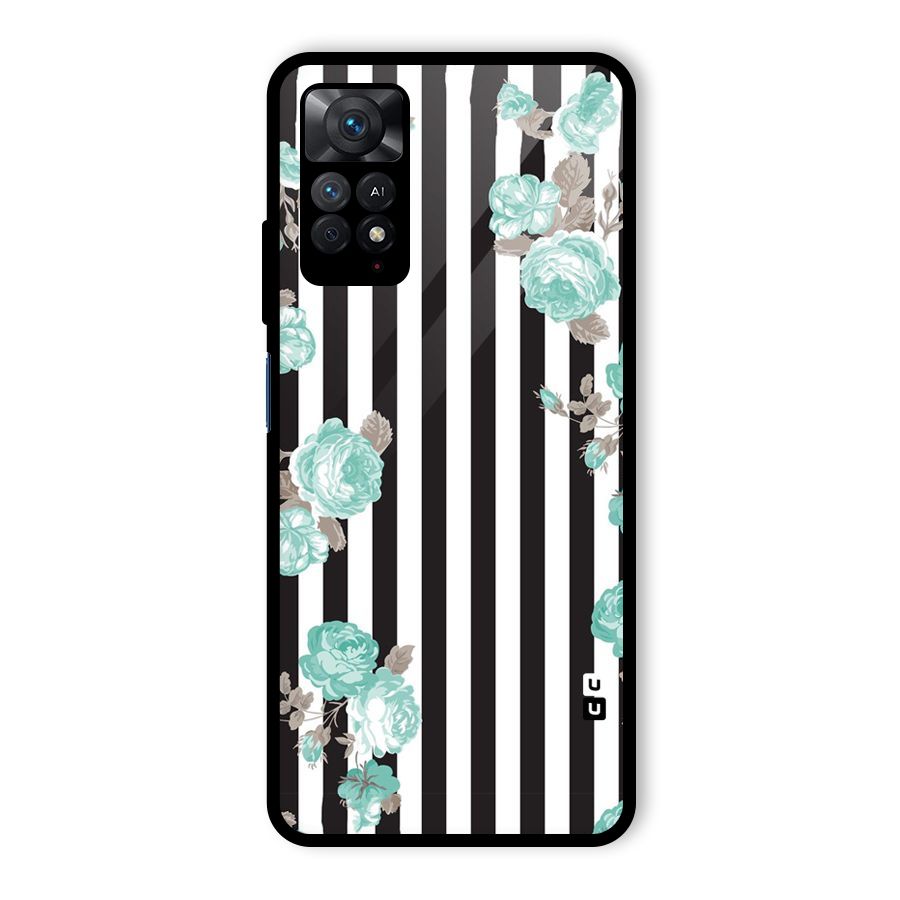 Stripes Bloom Glass Back Case for Redmi Note 11 Pro