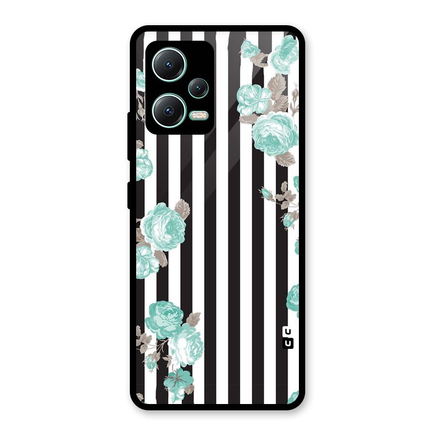 Stripes Bloom Glass Back Case for Redmi Note 12 5G