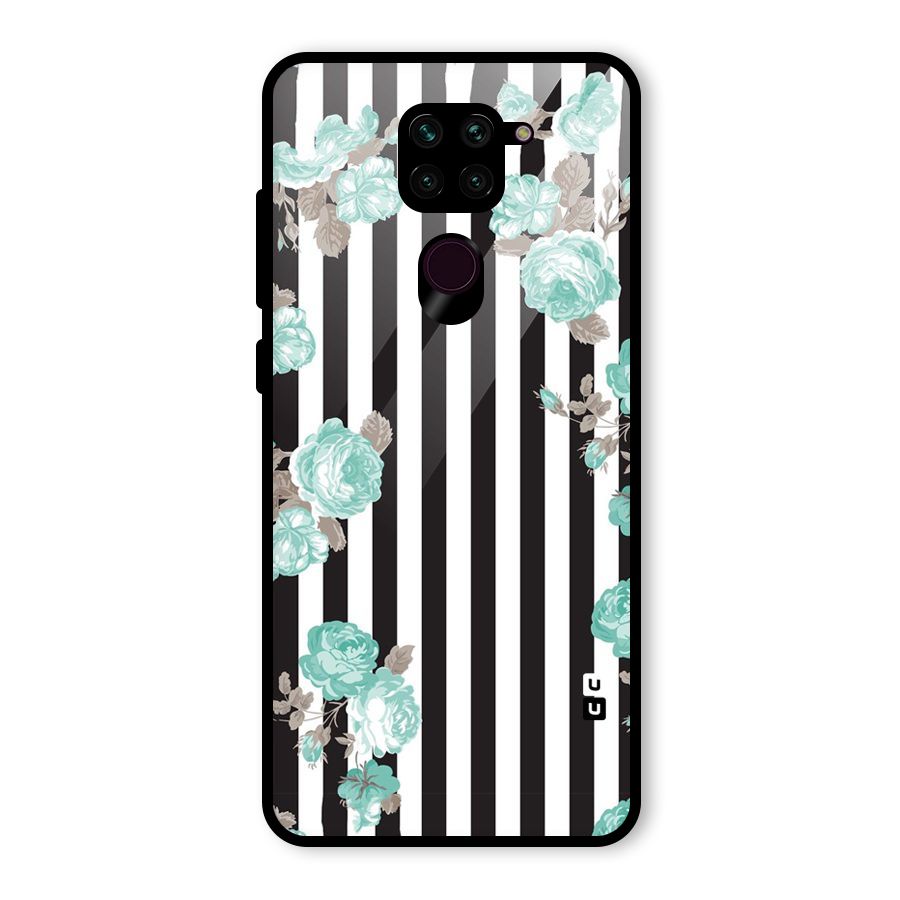 Stripes Bloom Glass Back Case for Redmi Note 9