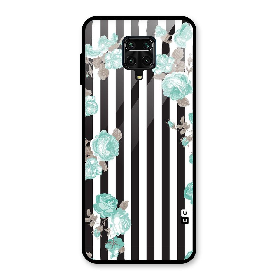 Stripes Bloom Glass Back Case for Redmi Note 9 Pro