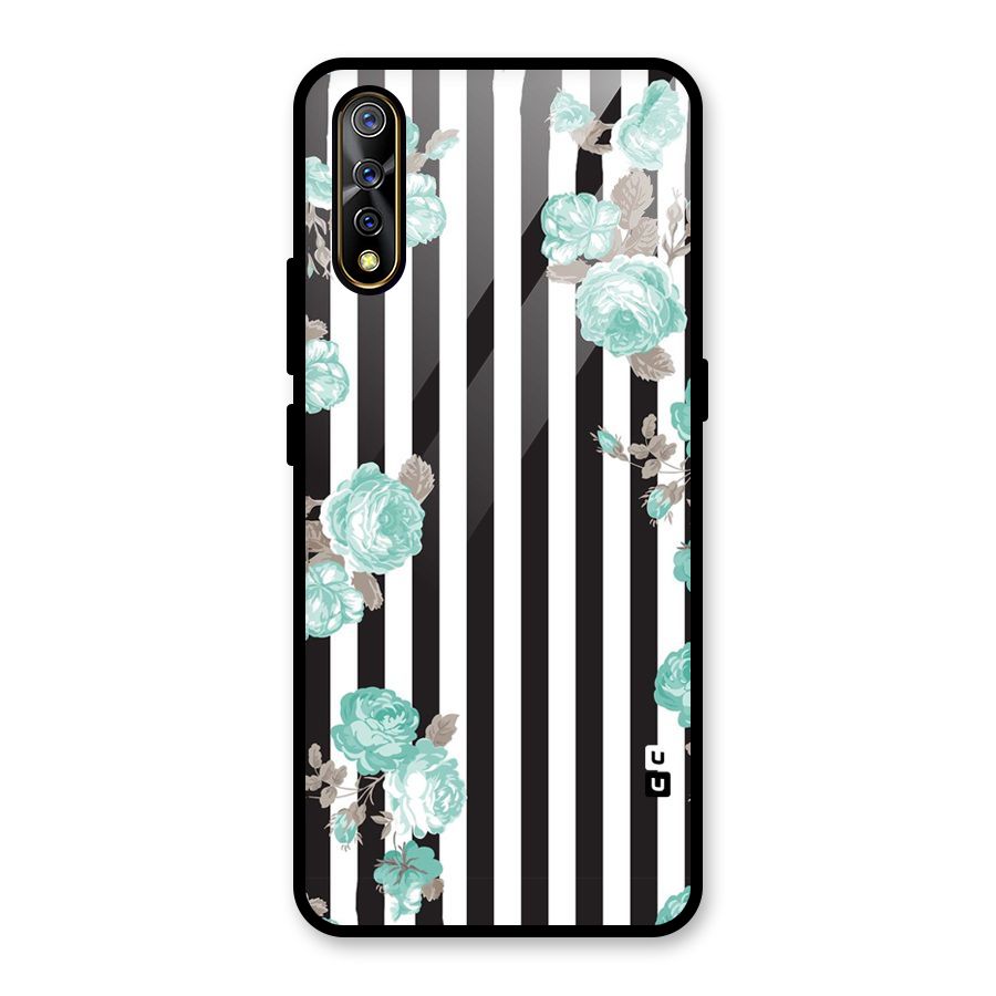 Stripes Bloom Glass Back Case for Vivo S1