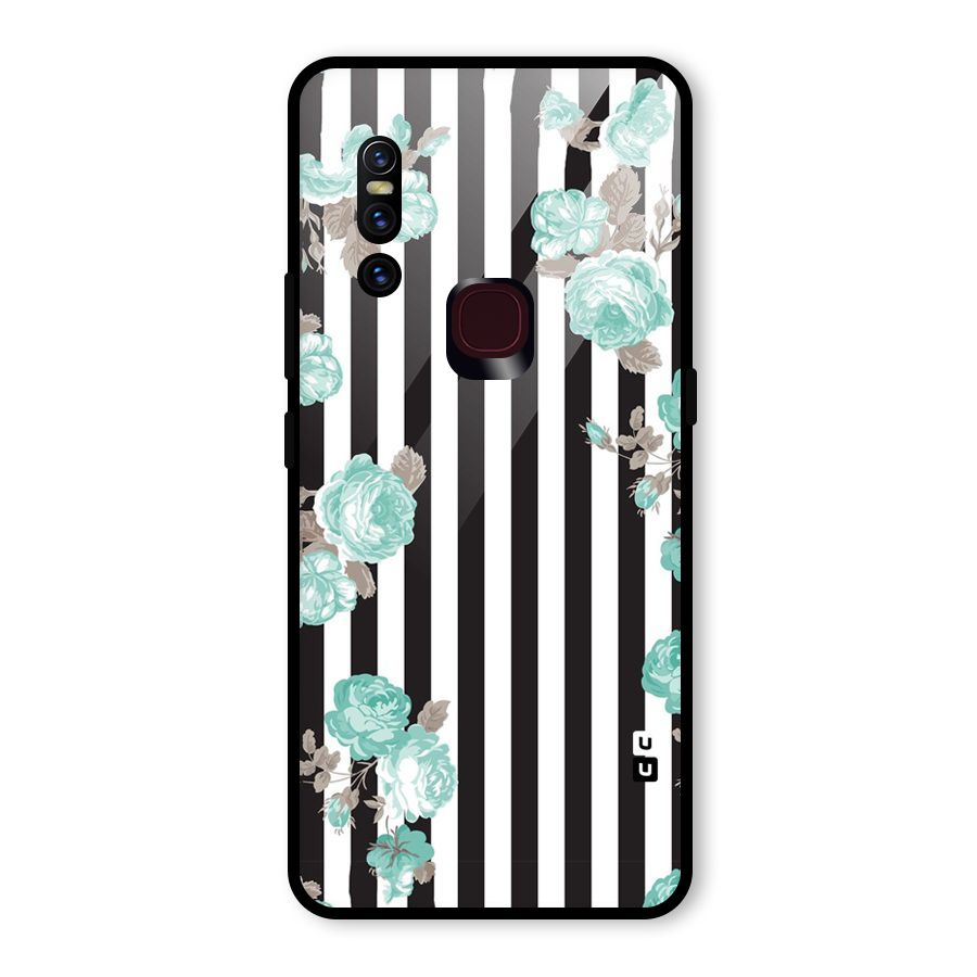 Stripes Bloom Glass Back Case for Vivo V15