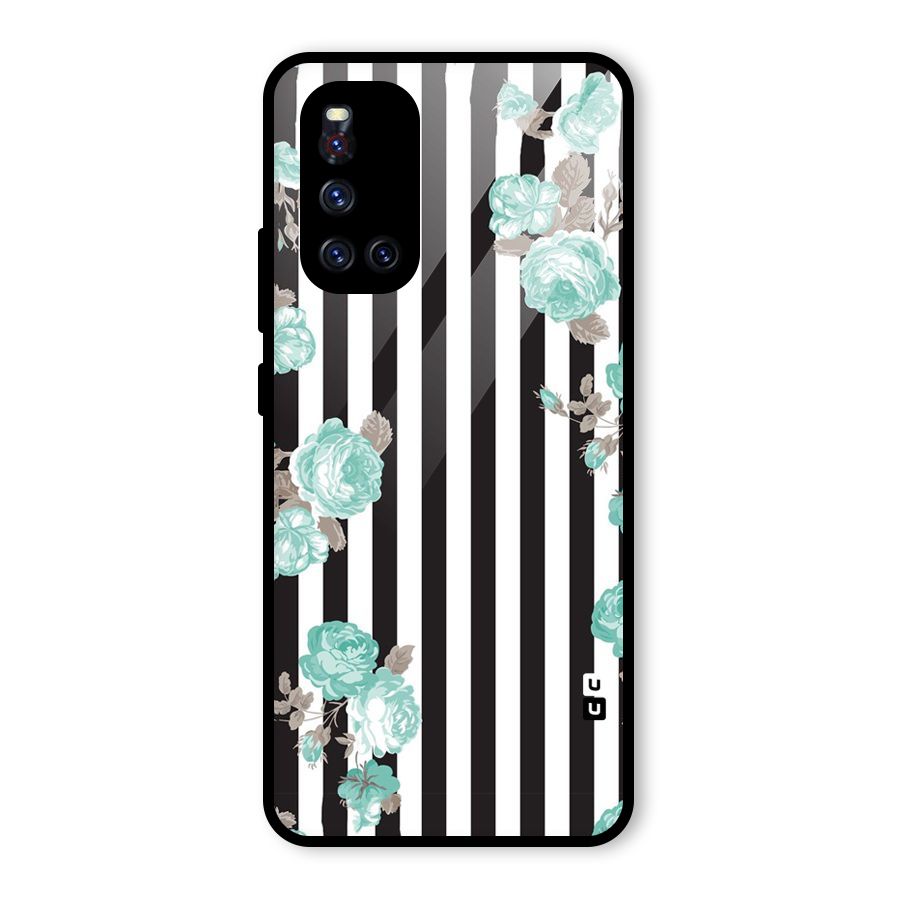 Stripes Bloom Glass Back Case for Vivo V19