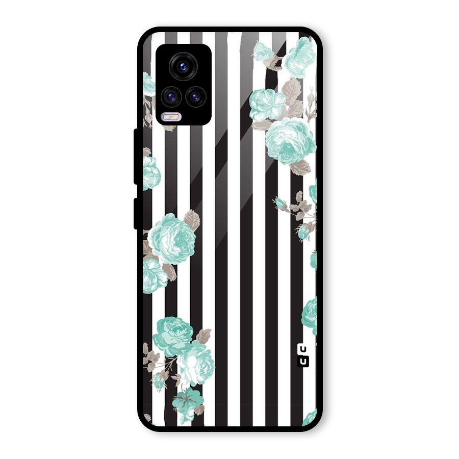 Stripes Bloom Glass Back Case for Vivo V20