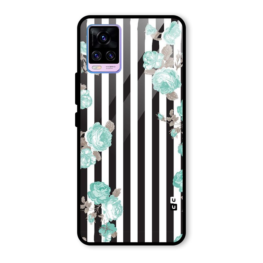 Stripes Bloom Glass Back Case for Vivo V20 Pro
