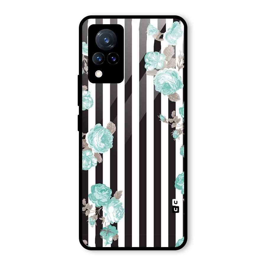 Stripes Bloom Glass Back Case for Vivo V21 5G