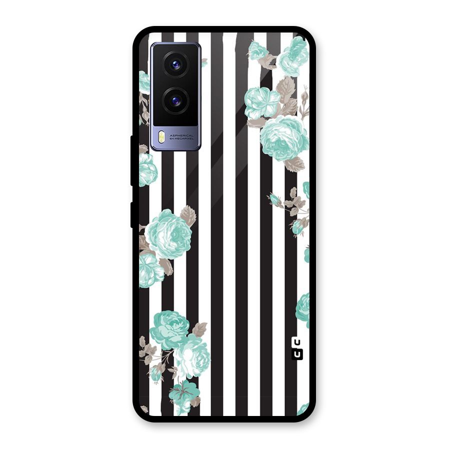 Stripes Bloom Glass Back Case for Vivo V21e 5G