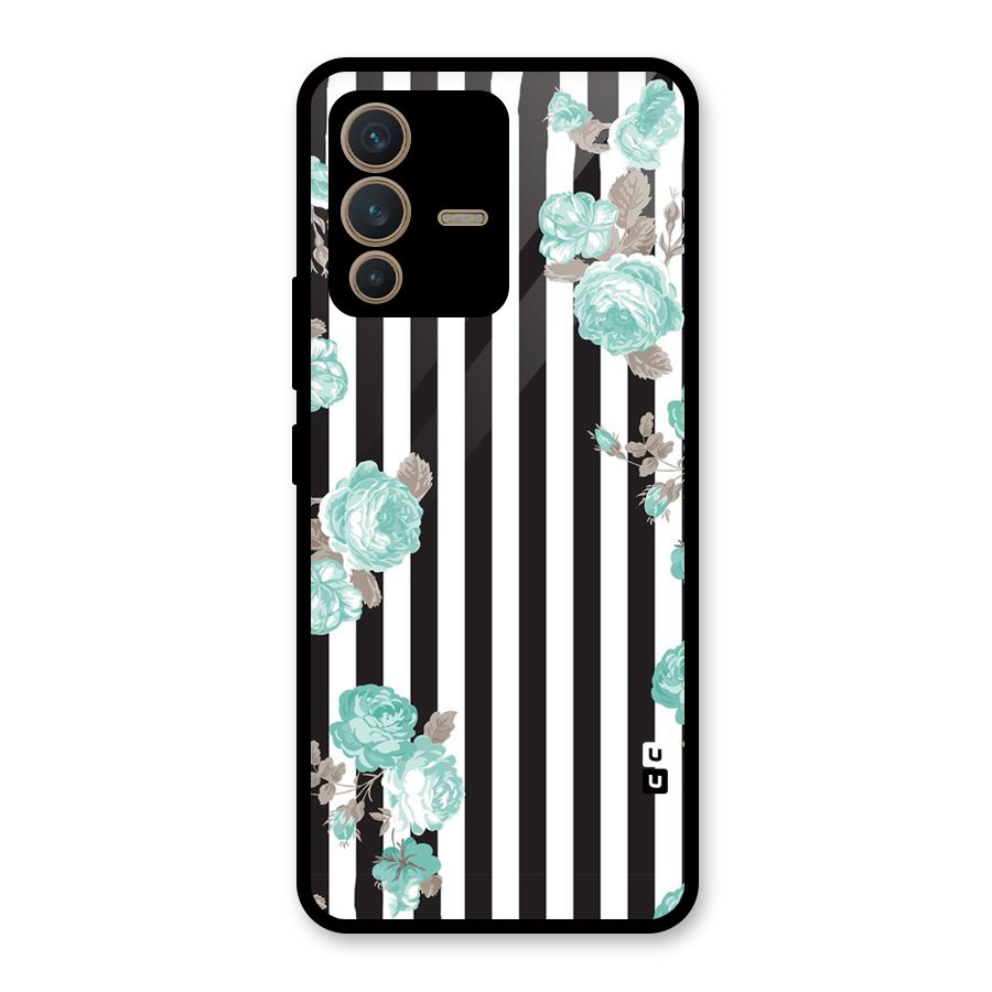 Stripes Bloom Glass Back Case for Vivo V23 5G