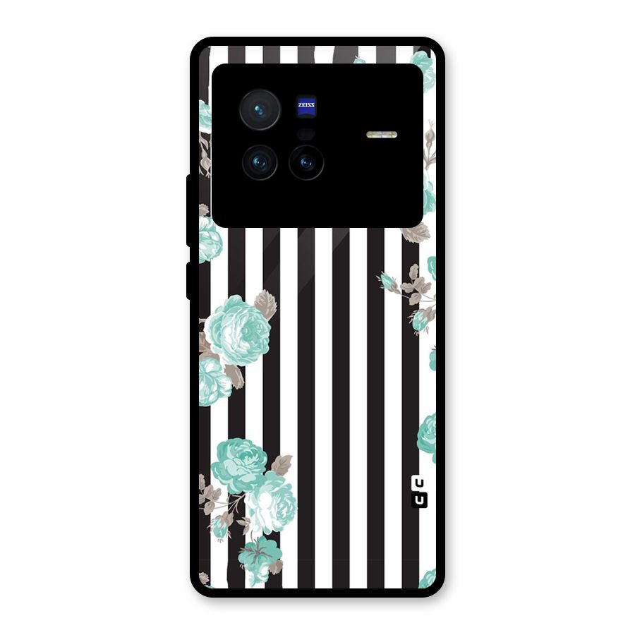 Stripes Bloom Glass Back Case for Vivo X80