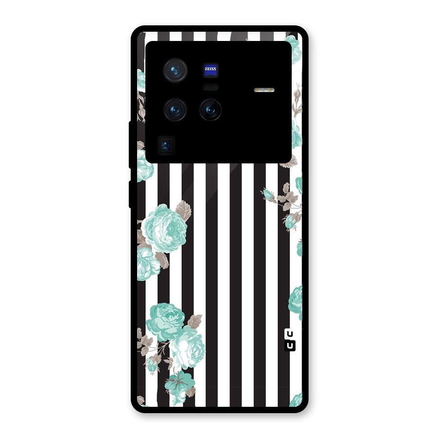 Stripes Bloom Glass Back Case for Vivo X80 Pro