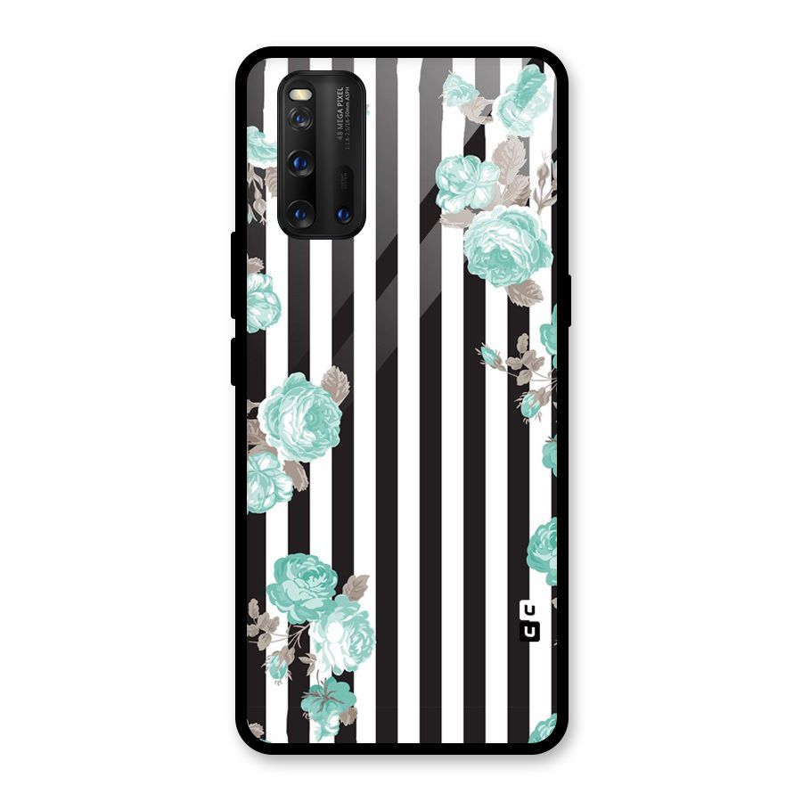 Stripes Bloom Glass Back Case for Vivo iQOO 3