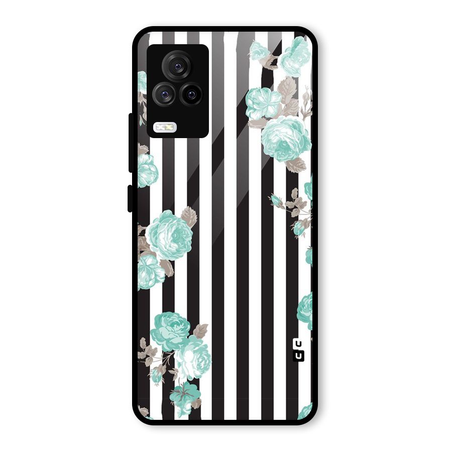 Stripes Bloom Glass Back Case for Vivo iQOO 7 Legend 5G