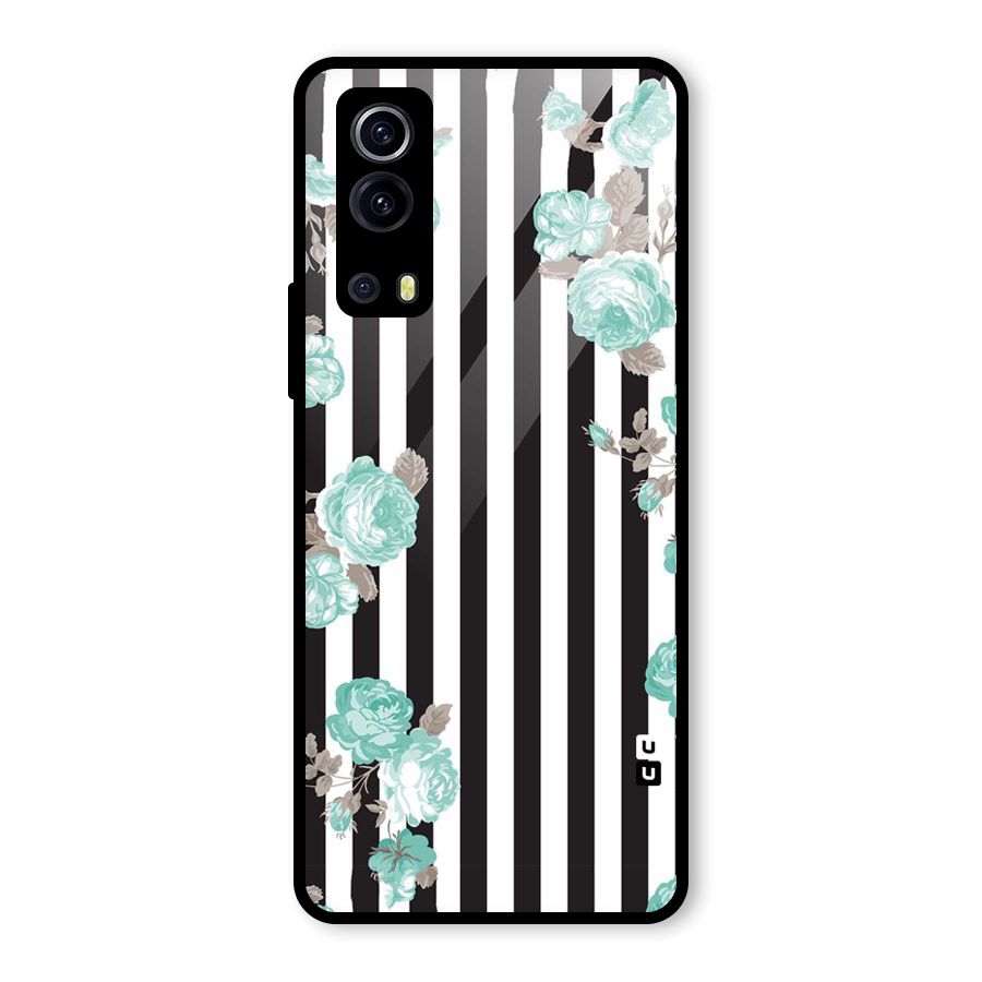 Stripes Bloom Glass Back Case for Vivo iQOO Z3