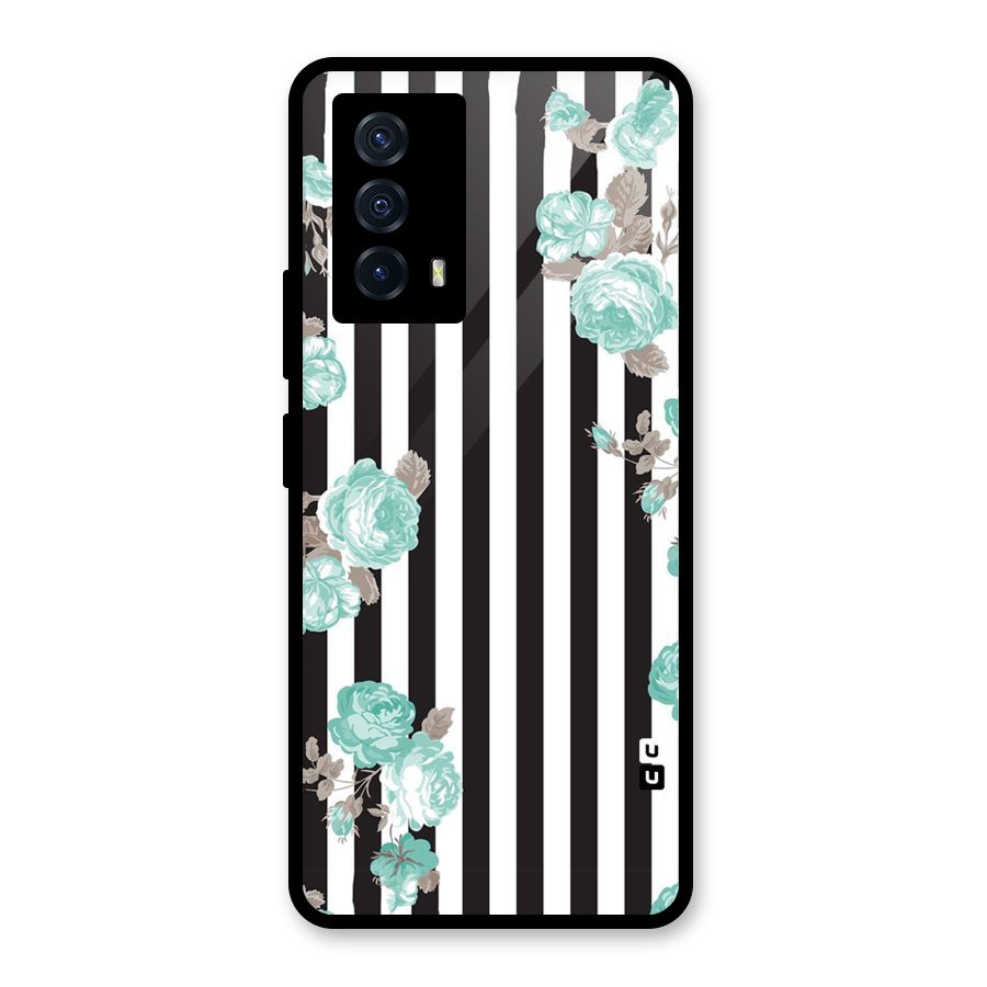 Stripes Bloom Glass Back Case for Vivo iQOO Z5