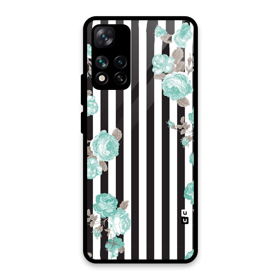 Stripes Bloom Glass Back Case for Xiaomi 11i HyperCharge 5G