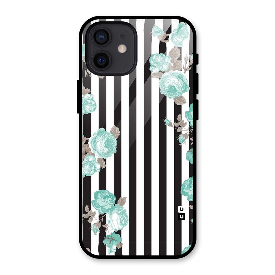 Stripes Bloom Glass Back Case for iPhone 12
