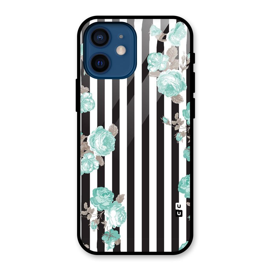 Stripes Bloom Glass Back Case for iPhone 12 Mini