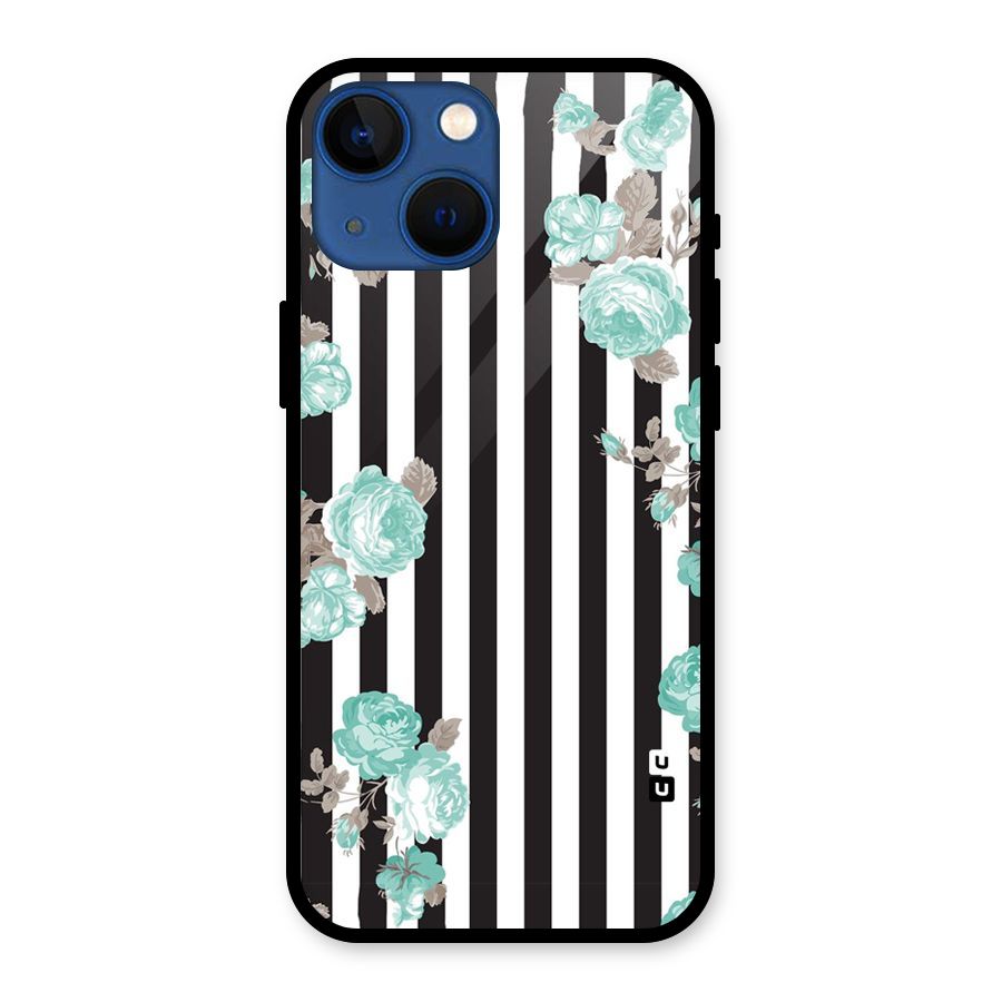 Stripes Bloom Glass Back Case for iPhone 13 Mini