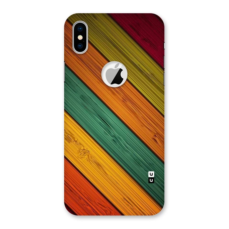 Stripes Classic Design Back Case for iPhone X Logo Cut