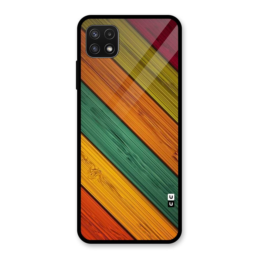 Stripes Classic Design Glass Back Case for Galaxy A22 5G