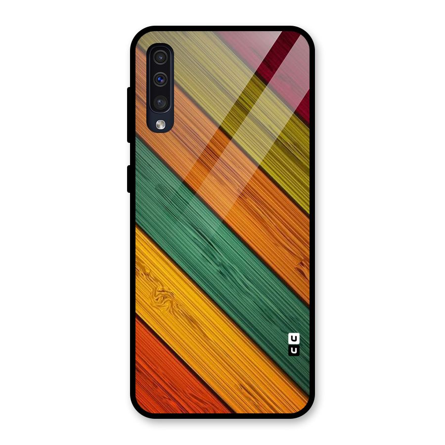 Stripes Classic Design Glass Back Case for Galaxy A30s