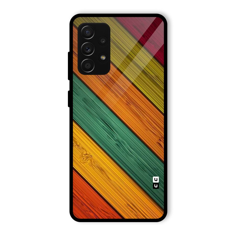 Stripes Classic Design Glass Back Case for Galaxy A53 5G
