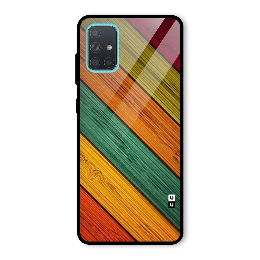 Stripes Classic Design Glass Back Case for Galaxy A71