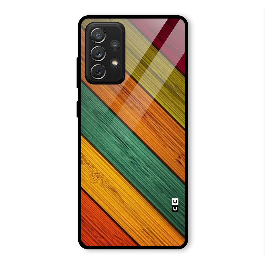 Stripes Classic Design Glass Back Case for Galaxy A72