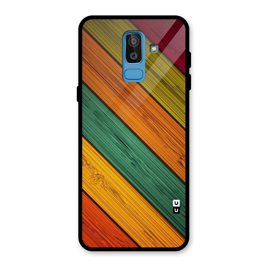 Stripes Classic Design Glass Back Case for Galaxy J8