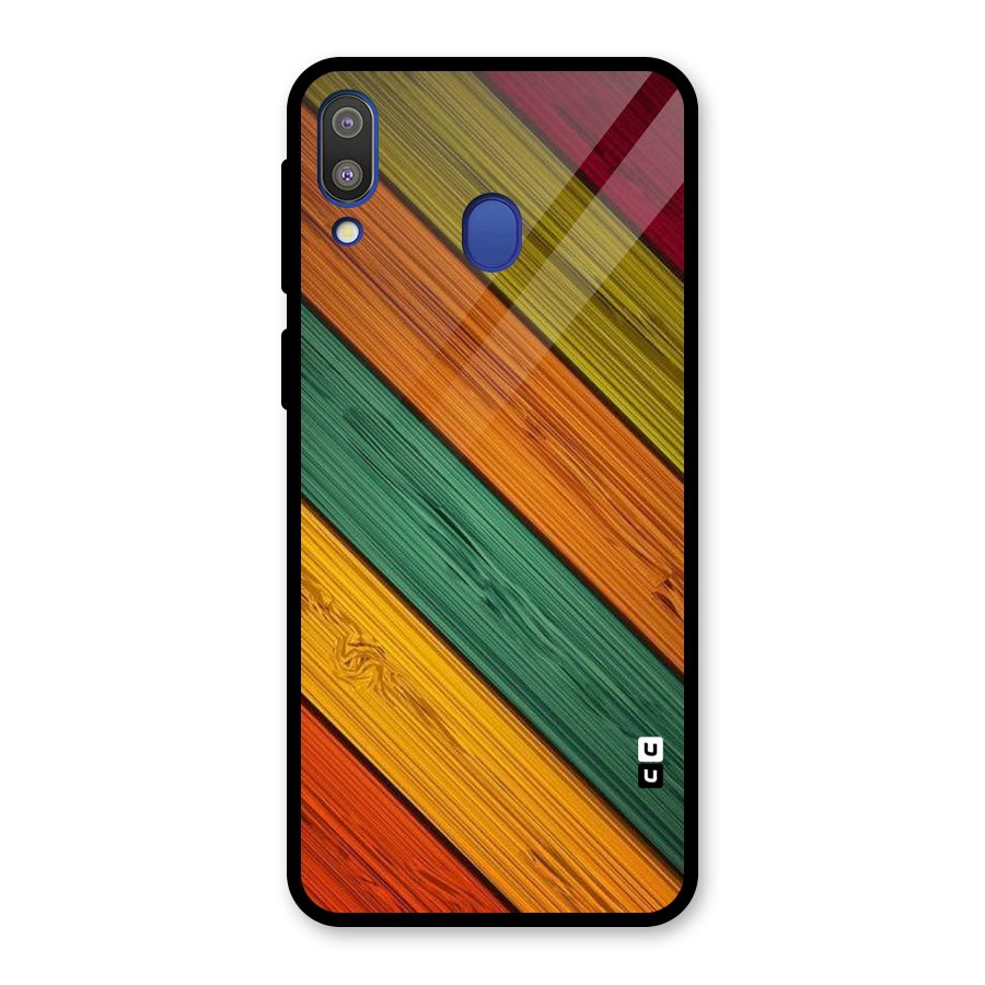 Stripes Classic Design Glass Back Case for Galaxy M20
