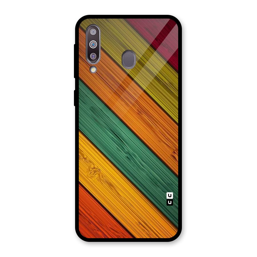 Stripes Classic Design Glass Back Case for Galaxy M30