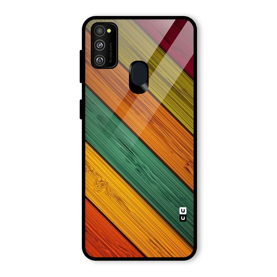 Stripes Classic Design Glass Back Case for Galaxy M30s